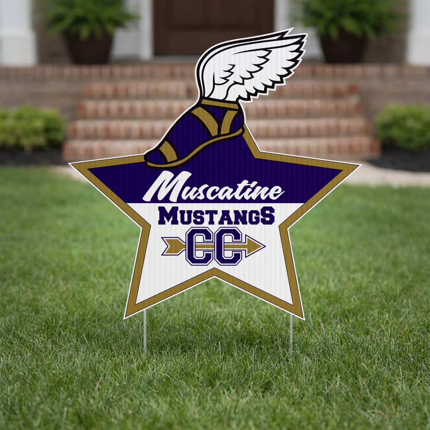 21.5" Custom Star with Winged Shoe Yard Sign