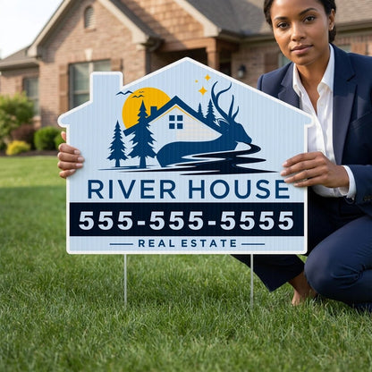 21.5"x16.5" Custom House Shaped Yard Sign