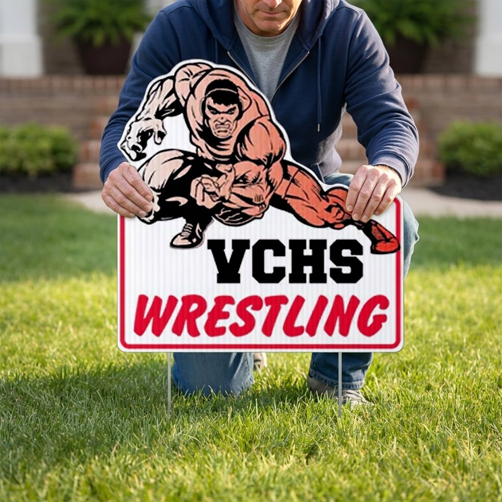 21.6x22" Intimidating Wrestler Shaped Yard Sign