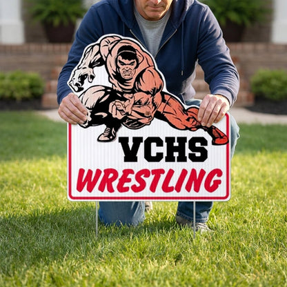 21.6x22" Intimidating Wrestler Shaped Yard Sign