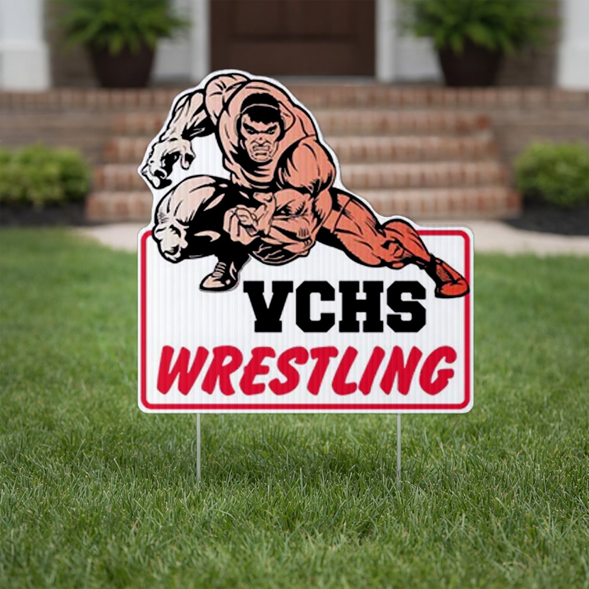 21.6x22" Intimidating Wrestler Shaped Yard Sign