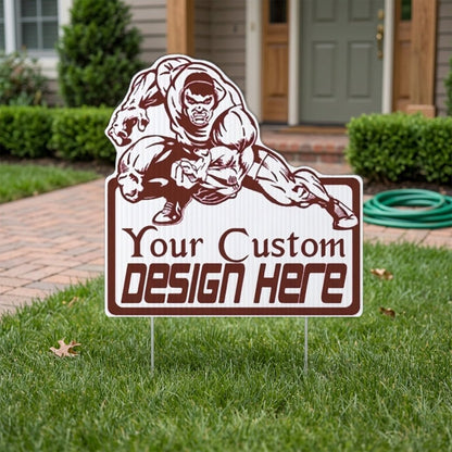 21.6x22" Intimidating Wrestler Shaped Yard Sign