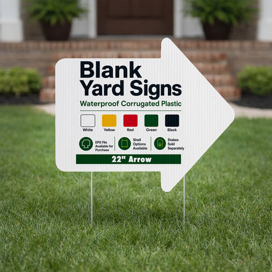 22" Arrow Corrugated Plastic Blank Yard Signs