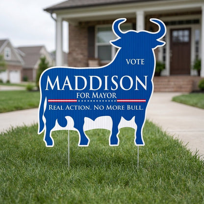 22" Custom Bull Shaped Yard Sign