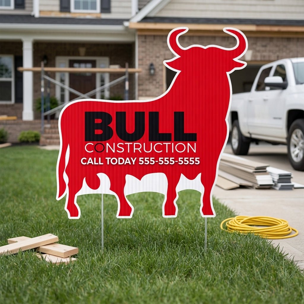 22" Custom Bull Shaped Yard Sign