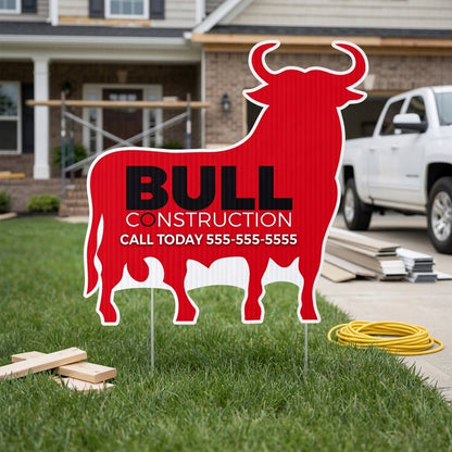 22" Custom Bull Shaped Yard Sign
