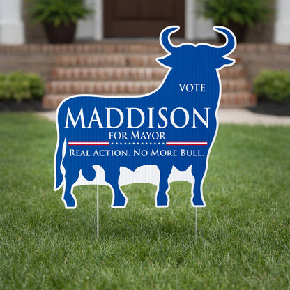 22" Custom Bull Shaped Yard Sign