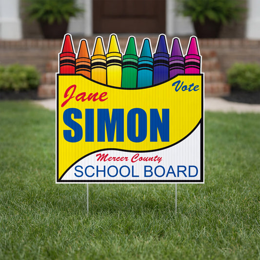 22" Custom Crayon Box Shaped Yard Sign