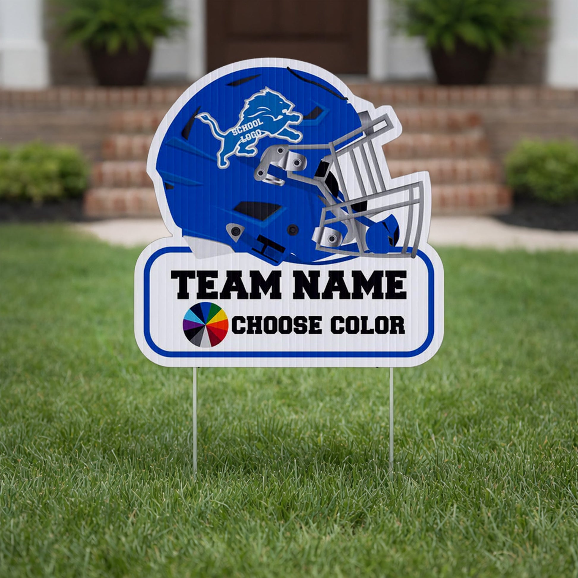 22" Football Helmet Shaped Yard Sign