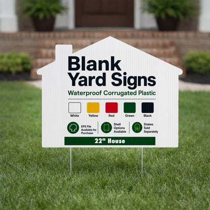 22" House Corrugated Plastic Yard Sign Blank