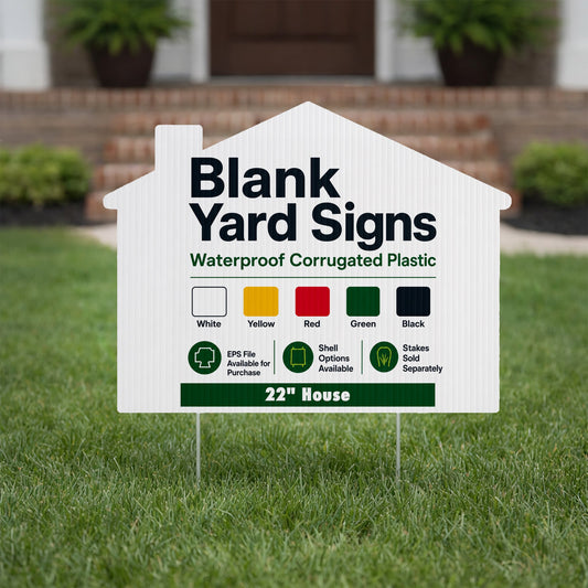 22" House Corrugated Plastic Yard Sign Blank