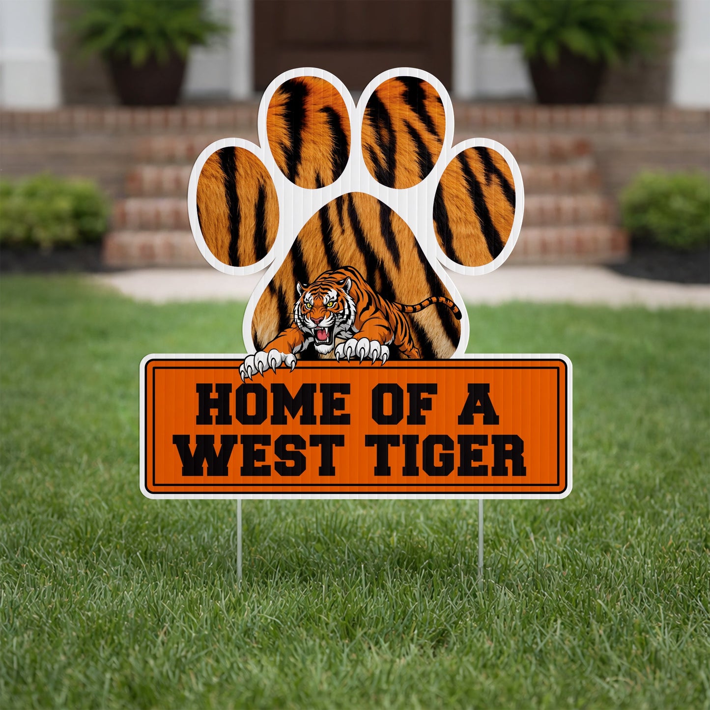 22" Paw with Rectangle Shaped Yard Sign