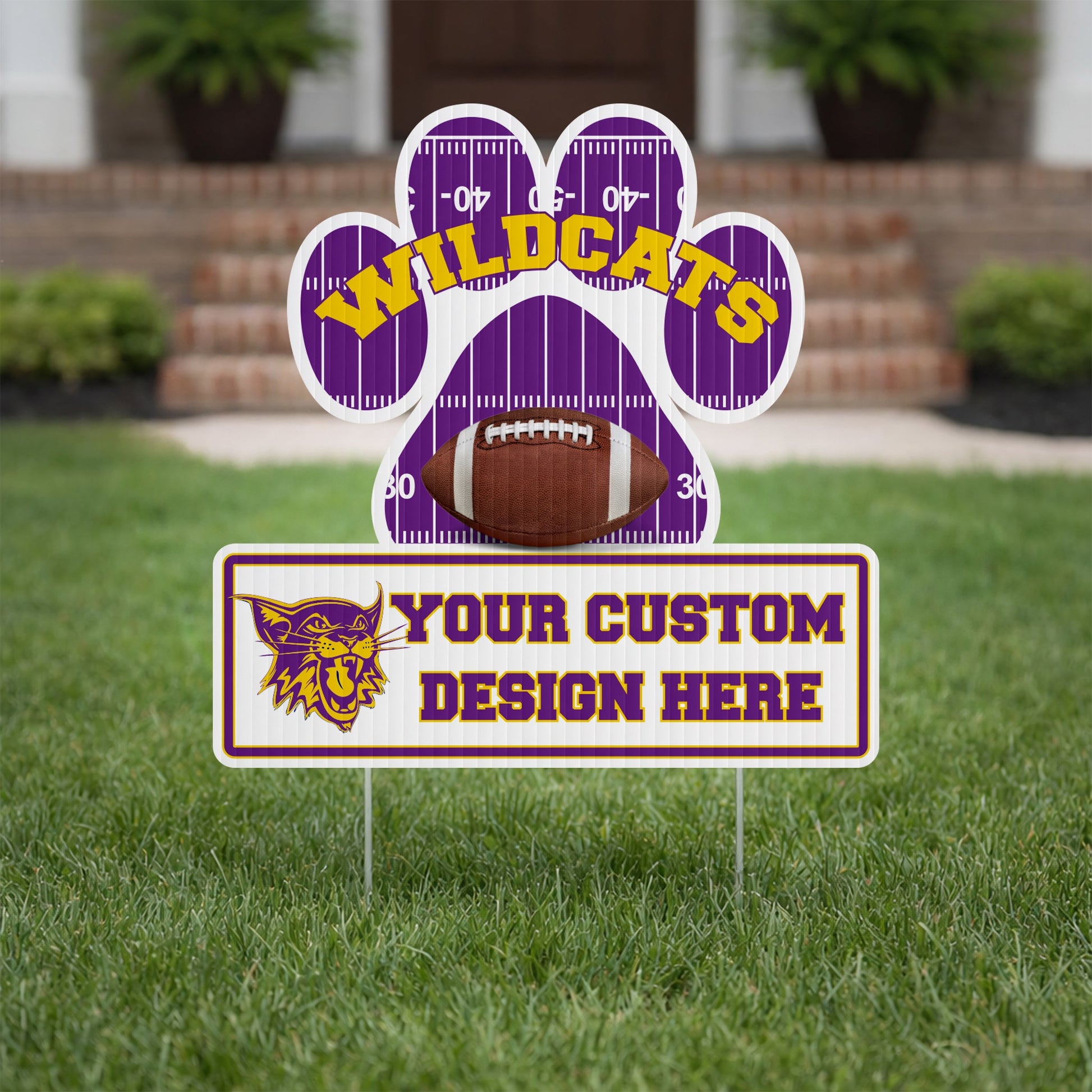 22" Paw with Rectangle Shaped Yard Sign