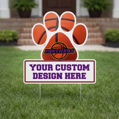 22" Paw with Rectangle Shaped Yard Sign