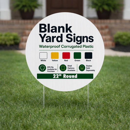 22" Round Corrugated Plastic Yard Sign Blank
