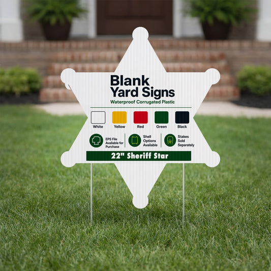 22" Sheriff Star Corrugated Plastic Yard Sign Blank
