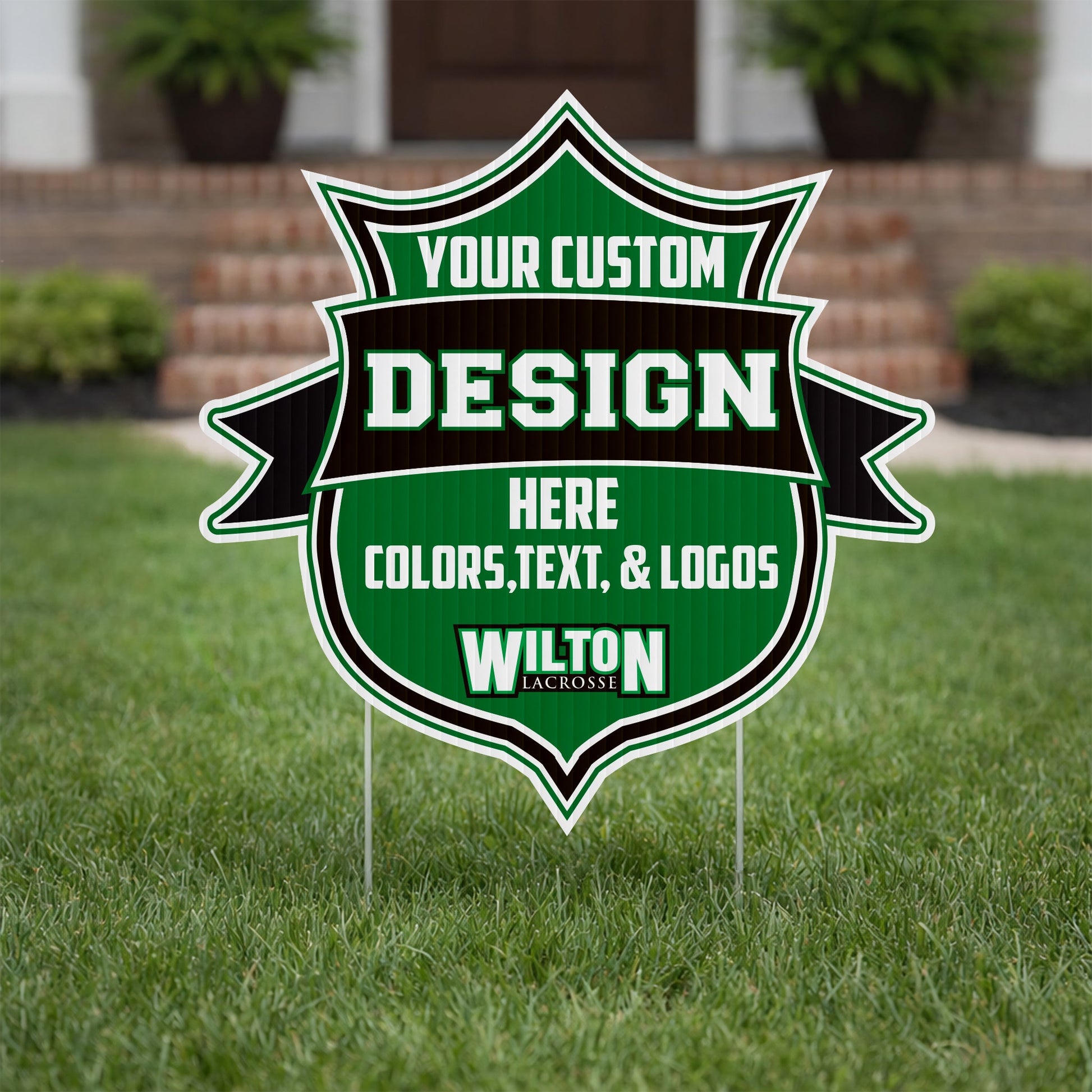 22" Shield with Ribbon Shaped Yard Sign