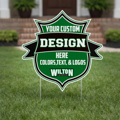 22" Shield with Ribbon Shaped Yard Sign