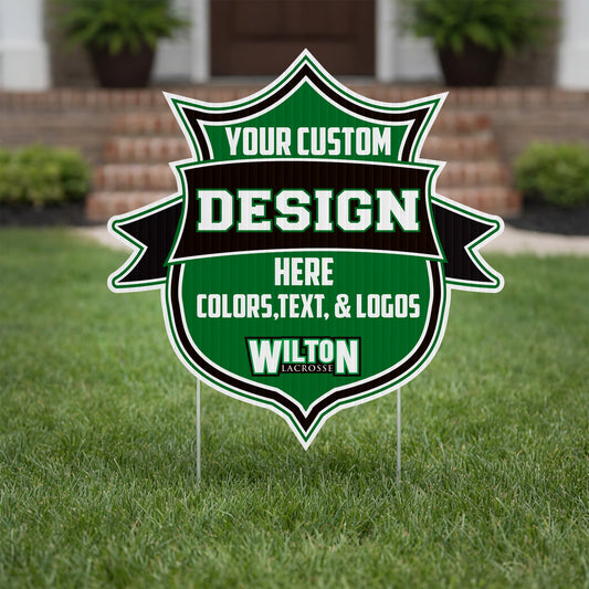22" Shield with Ribbon Shaped Yard Sign