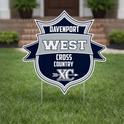 22" Shield with Ribbon Shaped Yard Sign