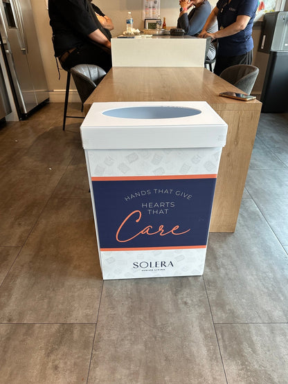 22.3 Gallons - Custom Full Wrap Print - Disposable Corrugated Plastic Trash Cans