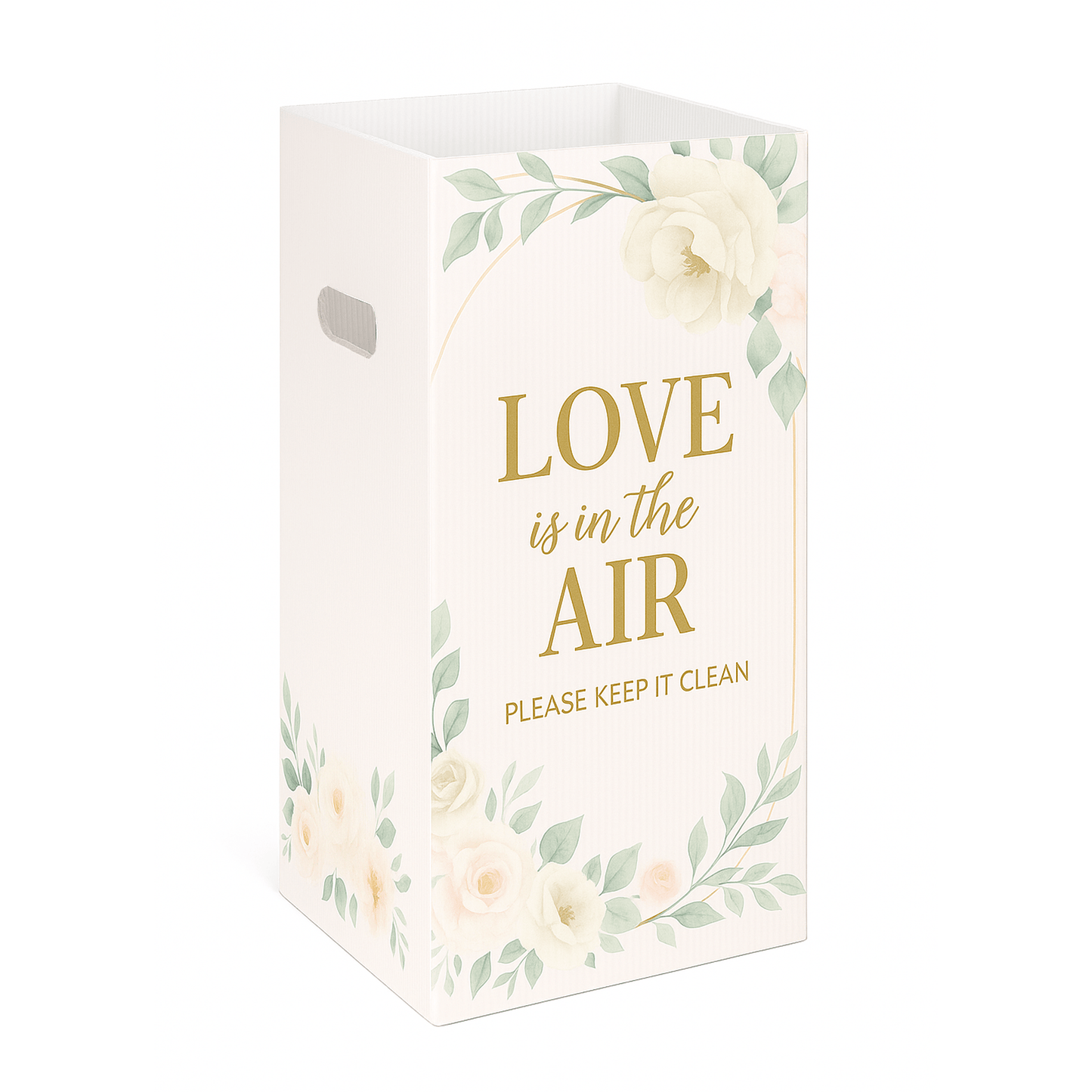 22.3 Gallons - Custom Full Wrap Print - Disposable Corrugated Plastic Trash Cans