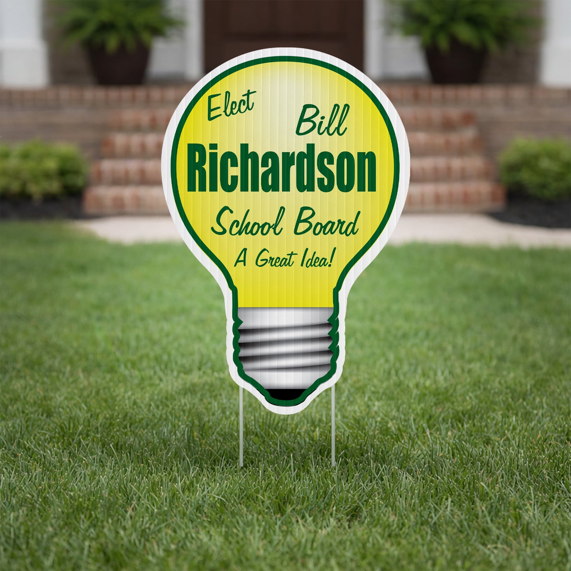 22.6"x33.5" Custom Light Bulb Shaped Yard Sign