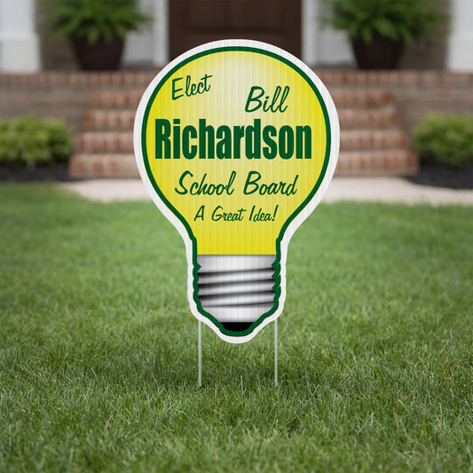 22.6"x33.5" Custom Light Bulb Shaped Yard Sign
