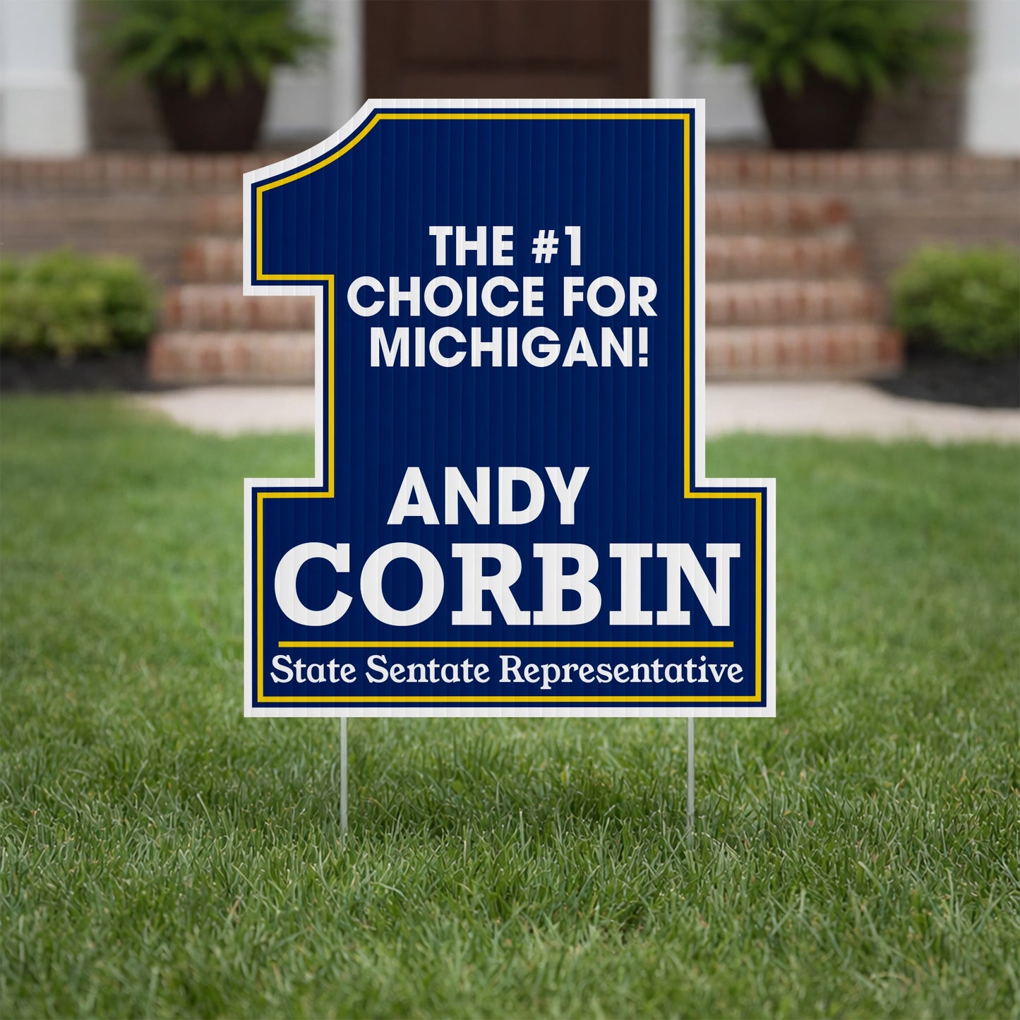 22"x19" Custom Number One Shaped Yard Sign