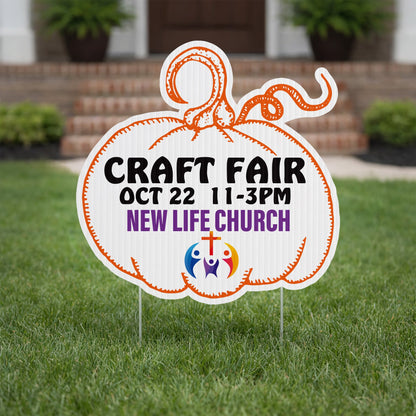 22x22" Pumpkin Shaped Yard Sign