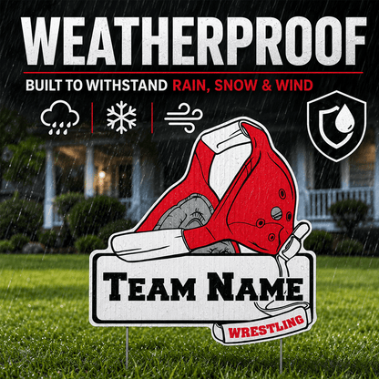 22x22" Wrestling Headgear Shaped Yard Sign