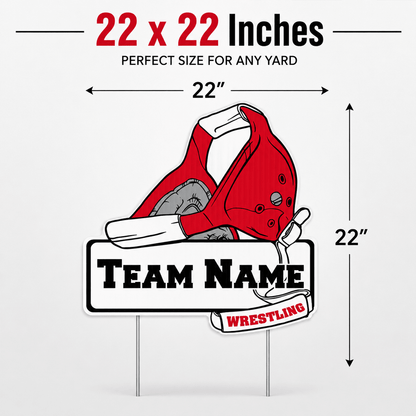 22x22" Wrestling Headgear Shaped Yard Sign