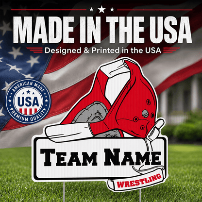 22x22" Wrestling Headgear Shaped Yard Sign