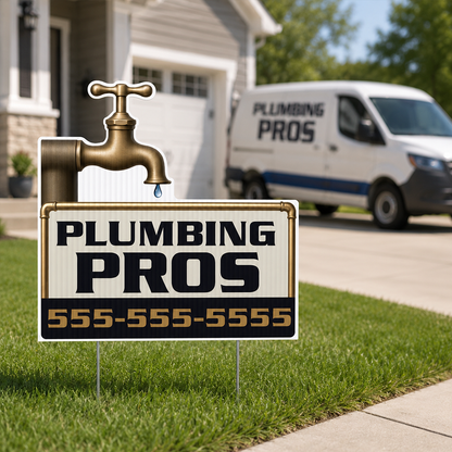 21"×20.8" Custom Plumbing Faucet Shaped Yard Sign