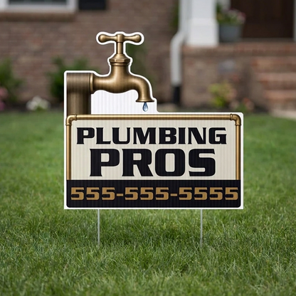 21"×20.8" Custom Plumbing Faucet Shaped Yard Sign
