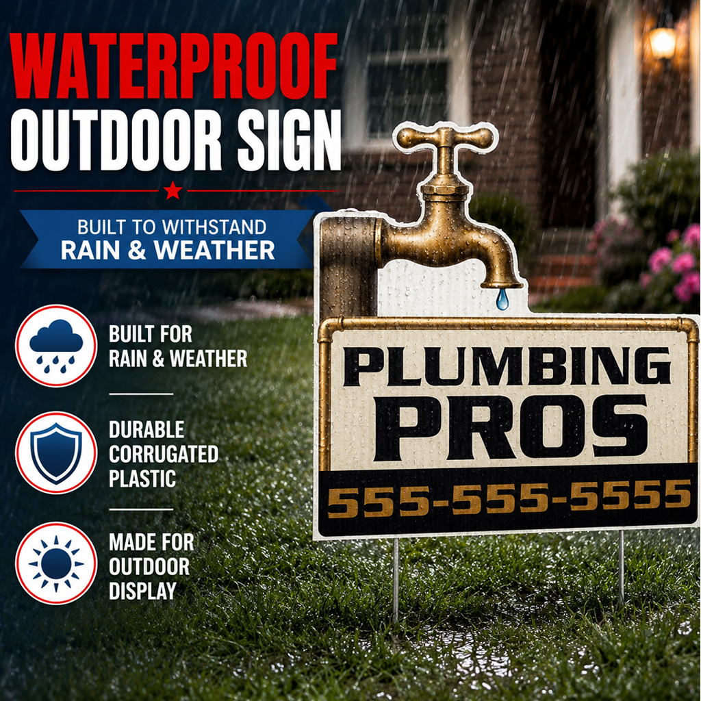 21"×20.8" Custom Plumbing Faucet Shaped Yard Sign