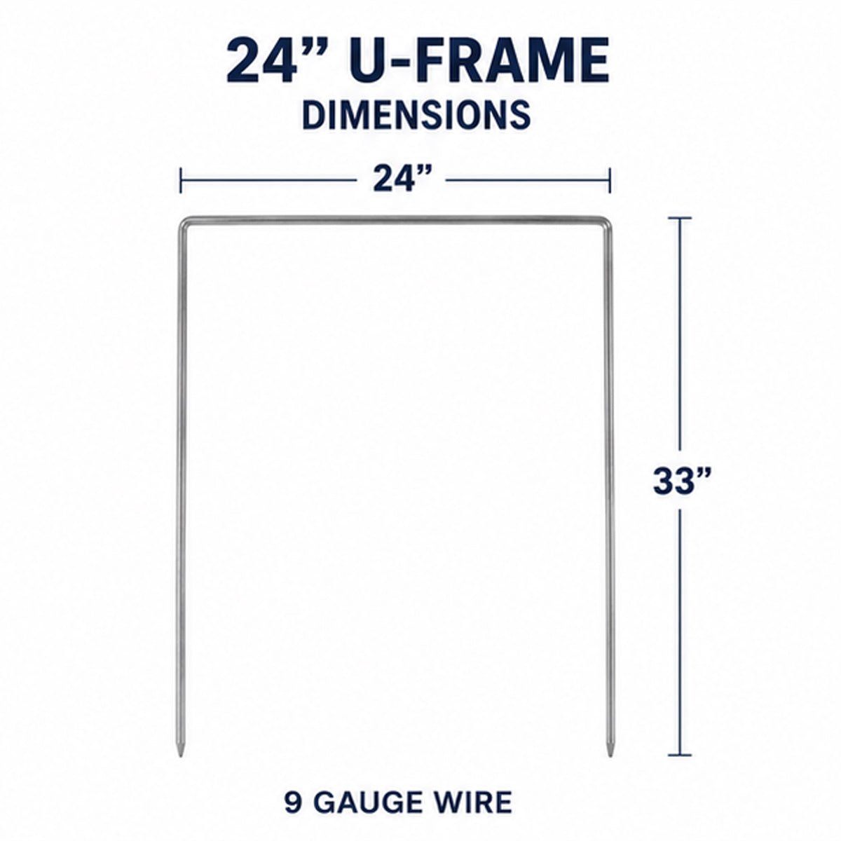 24" x 33" 9 Gauge Wire U - Frames (100 Pack)