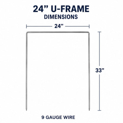 24" x 33" 9 Gauge Wire U - Frames (100 Pack)