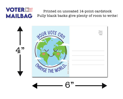 Change The World Blank 4x6 Voter Postcards