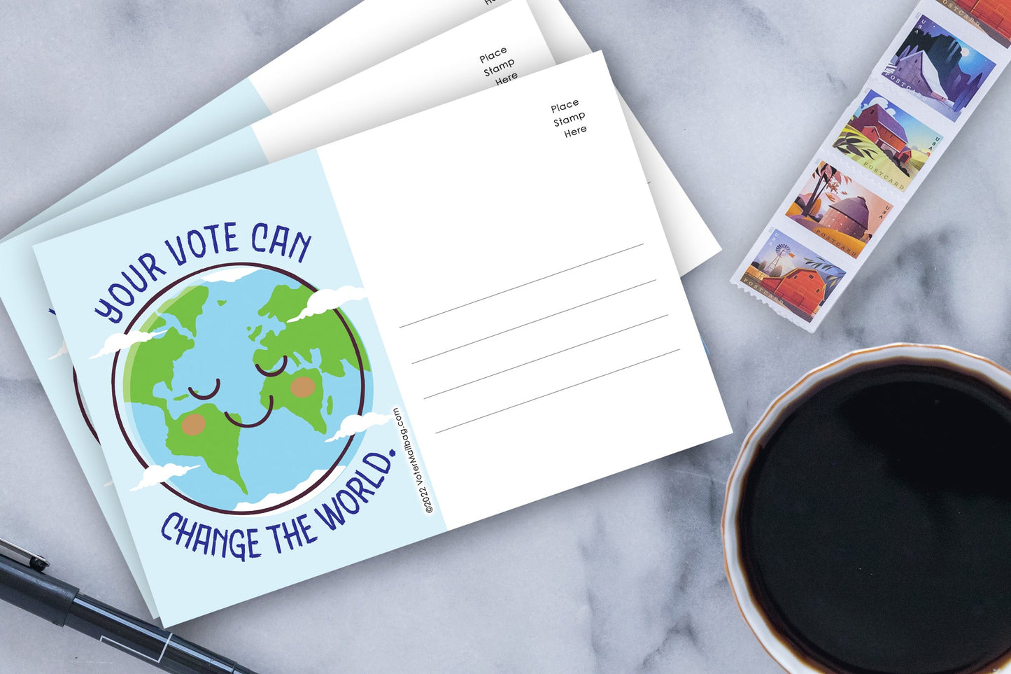 Change The World Blank 4x6 Voter Postcards