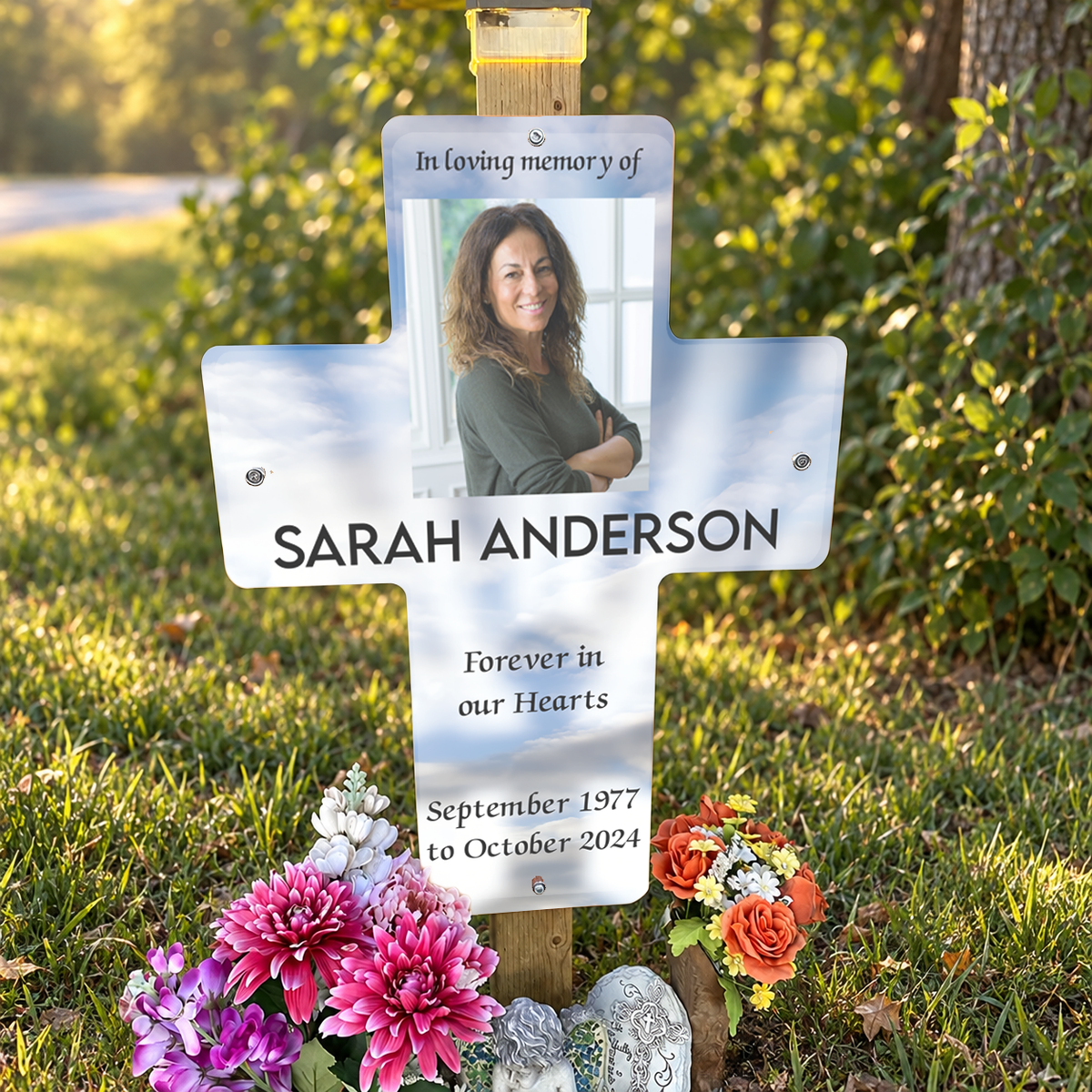 24"x33" Roadside Memorial Cross Sign