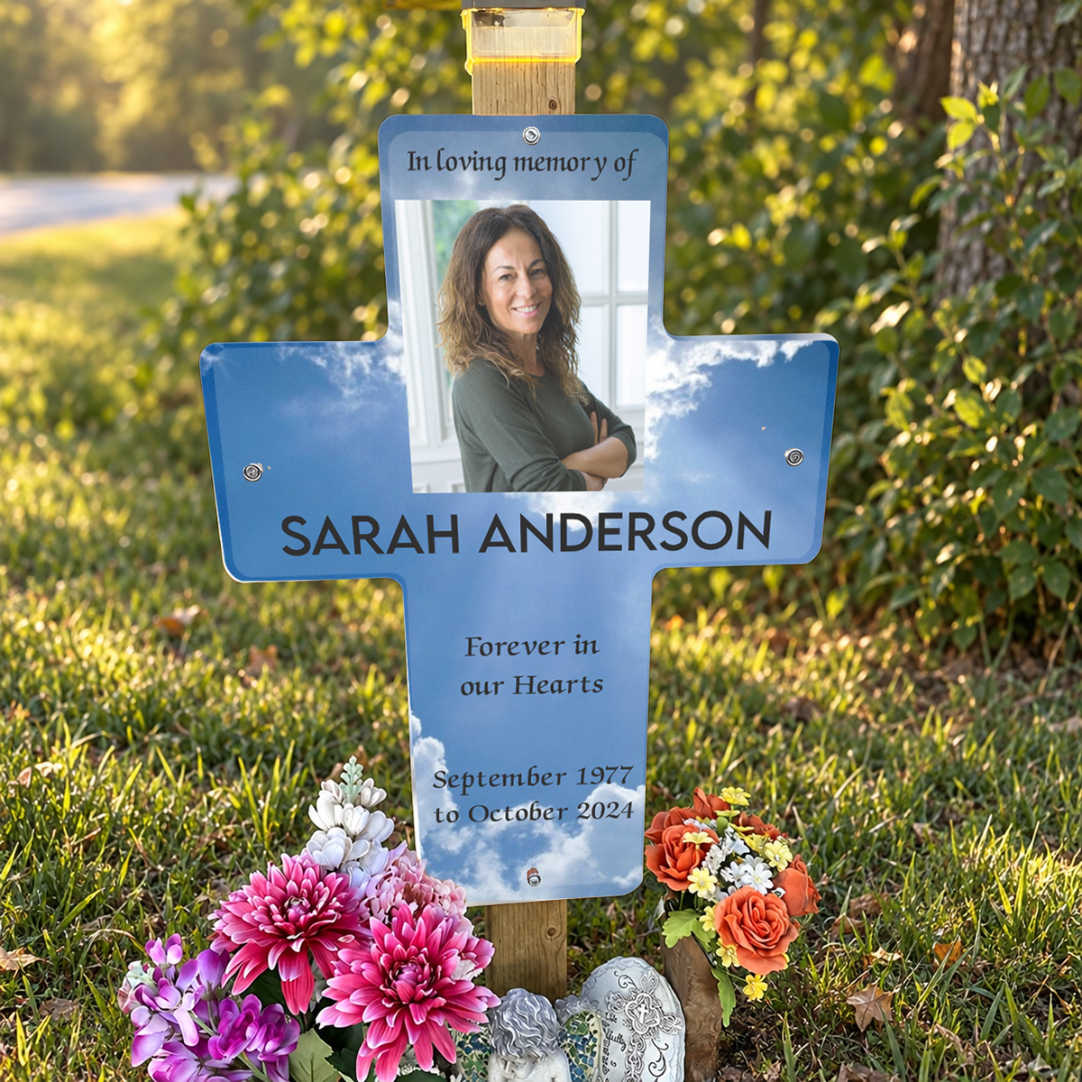 24"x33" Roadside Memorial Cross Sign
