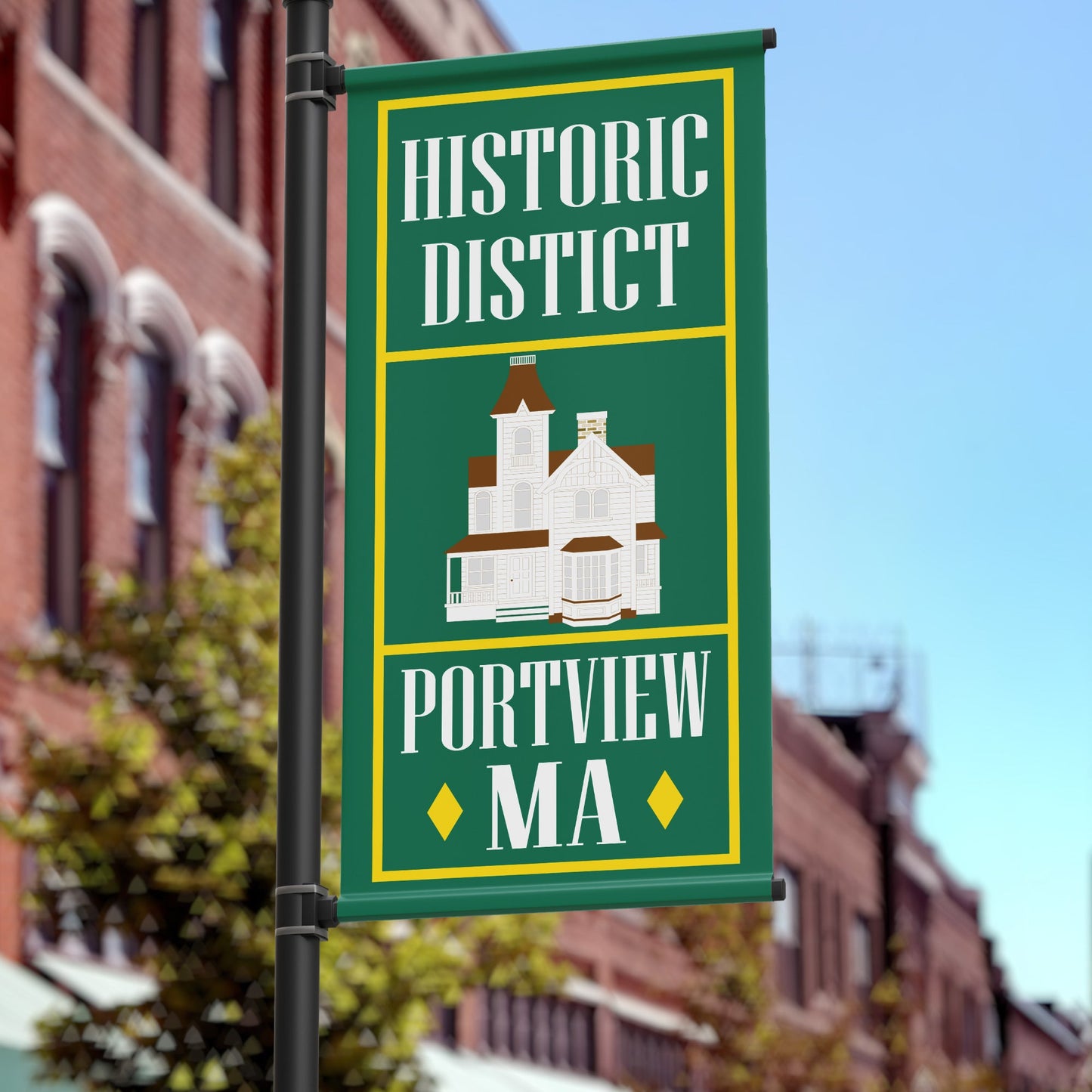 24"x36" Main Street Pole Banner, Historic District