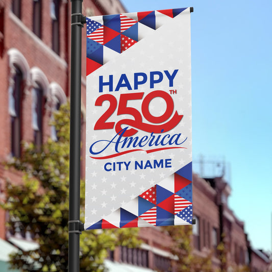 24"x48" America's 250th Pole Banner, Geometric