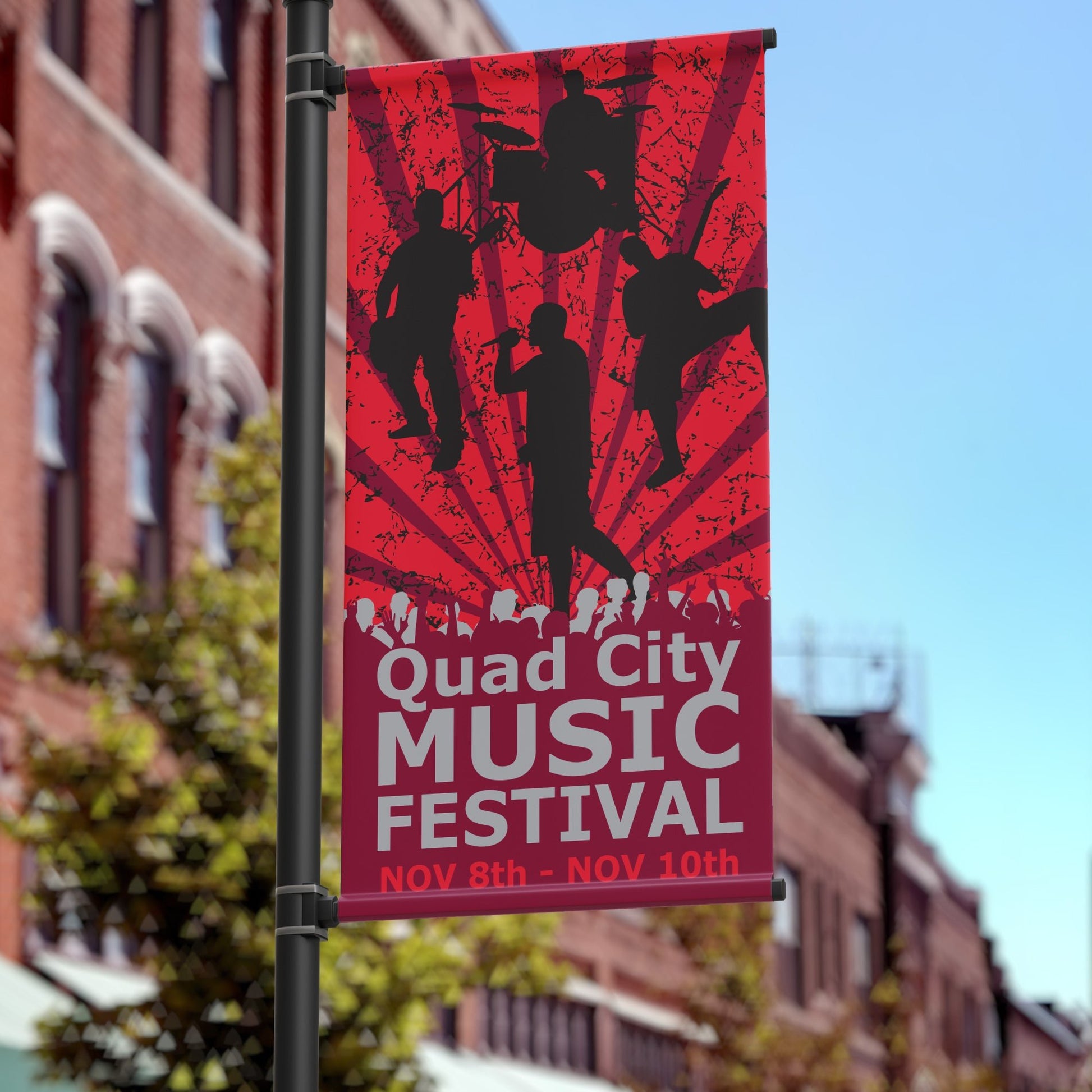 24"x48" Main Street Pole Banner, Music Festival