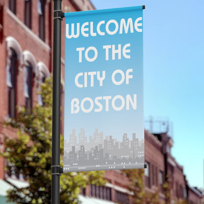 24"x96" Main Street Pole Banner, Skyline