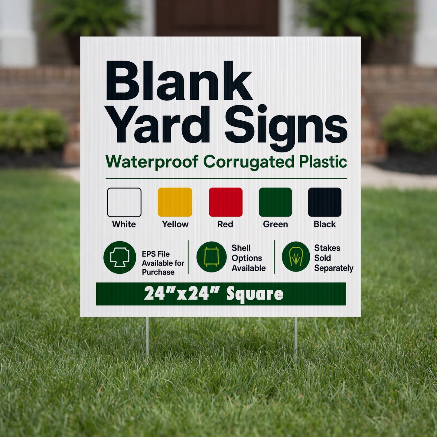 2'x2' 4mm Corrugated Plastic Blank Yard Signs
