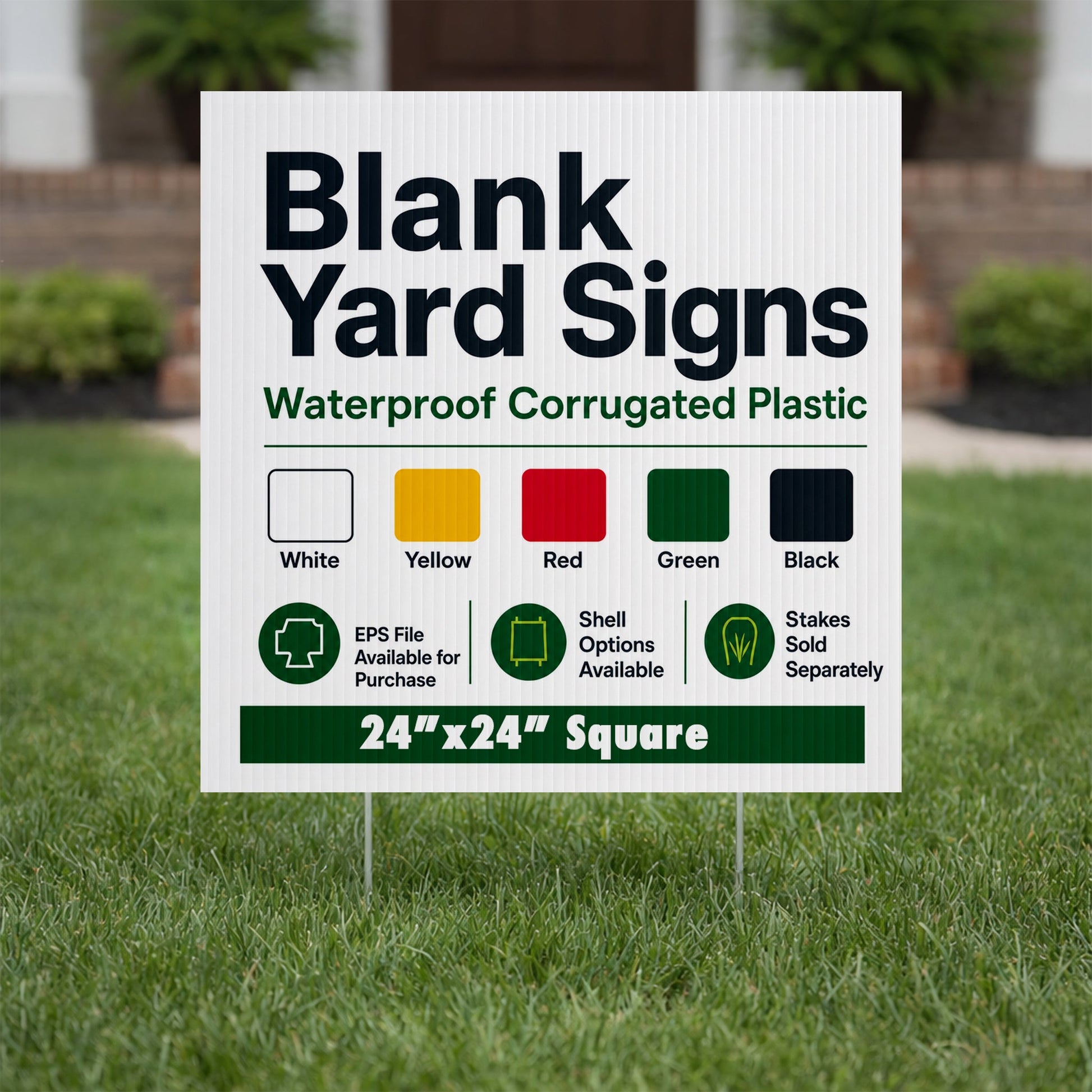 2'x2' 4mm Corrugated Plastic Blank Yard Signs