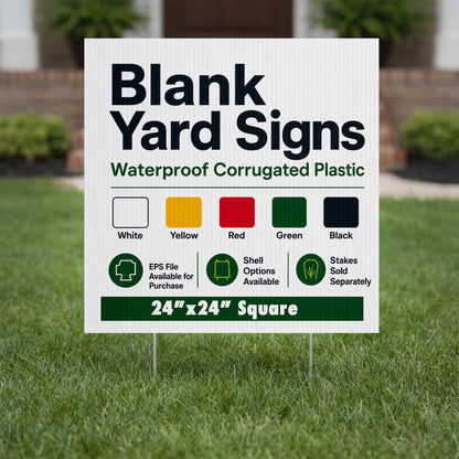 2'x2' 4mm Corrugated Plastic Blank Yard Signs
