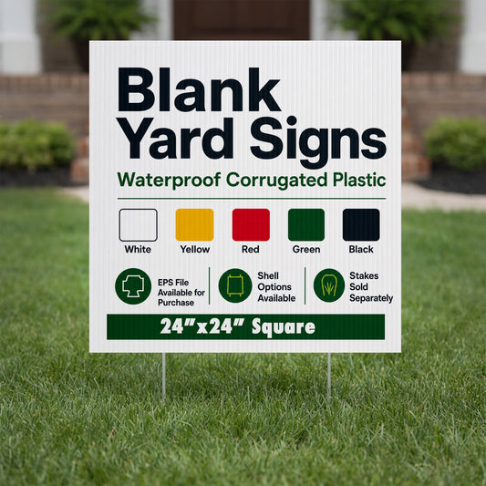 2'x2' 4mm Corrugated Plastic Blank Yard Signs